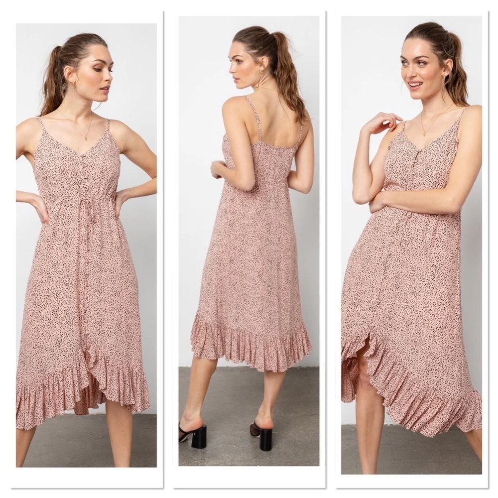 Rails Pink Floral High-Low Midi Dress
